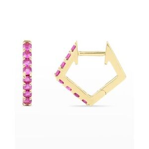 Stevie Wren Pentagon Single Earring- Pink Sapphire